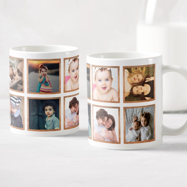Anpassningsbar Photo Collage Trendig Ro Guld Kaffemugg (Skapare uppladdad)