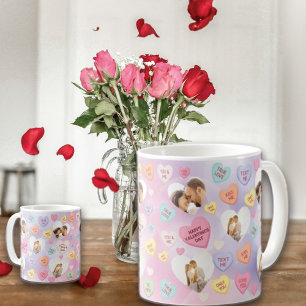 Anpassningsbar Photo Conversation Candy Hearts Kaffemugg