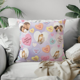 Anpassningsbar Photo Conversation Candy Hearts Kudde