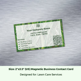 Anpassningsbar Photo CTA QR Code Grönt White Gräsm Magnetiska Visitkort