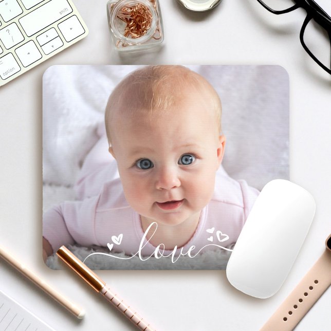 Anpassningsbar Photo Cute DIY Modern Kärlek-skript Musmatta (Skapare uppladdad)