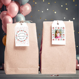 Anpassningsbar Photo Cute Ghost Theme Birthday Presentetikett