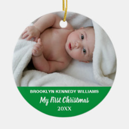 Anpassningsbar Photo Cute Nyfödd bebis Nyfödd förs Julgransprydnad Keramik