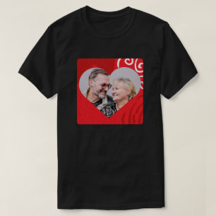 Anpassningsbar Photo Cutout Heart Valentines T-Shi T Shirt