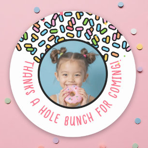 Anpassningsbar Photo Donut Sprinkles Tack Hål Bunc Runt Klistermärke