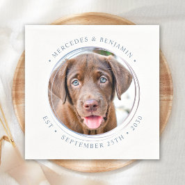 Anpassningsbar Photo Elegant Dusty Blue Pet Hund B Pappersservett