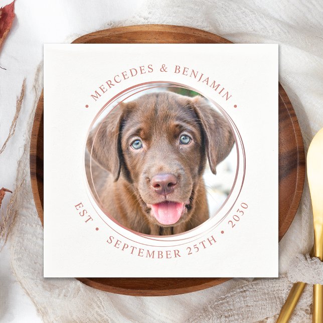 Anpassningsbar Photo Elegant Ro Guld personalize B Pappersservett (Skapare uppladdad)