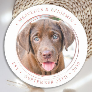 Anpassningsbar Photo Elegant Ro Guld personalize B Underlägg Papper Rund