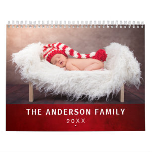 Anpassningsbar Photo Elegant Styish Red Kalender