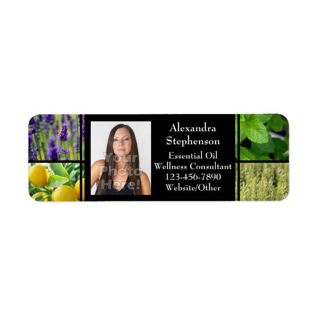Anpassningsbar Photo Essential Oil Business Flaska Returadress Etikett (Framsidan)