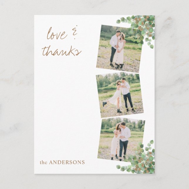 Anpassningsbar Photo Eucalyptus Foliage Bröllop Ta Vykort (Framsida)