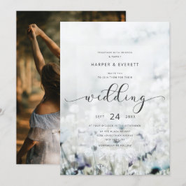 Anpassningsbar Photo Fading Wildblomskugga Bröllop Inbjudningar
