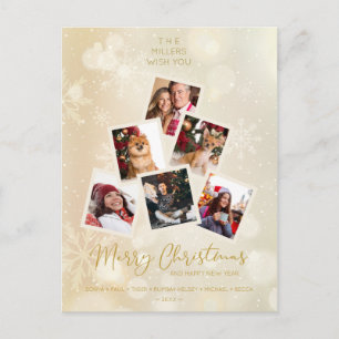 Anpassningsbar Photo Family Julgran Gott nytt år Vykort