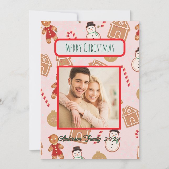 Anpassningsbar Photo Family-julkort Inbjudningar (Framsida)