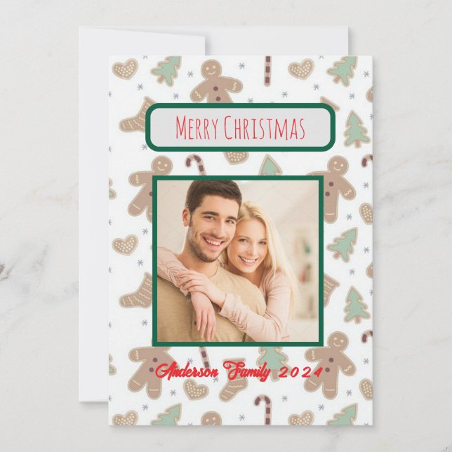Anpassningsbar Photo Family-julkort Inbjudningar (Framsida)