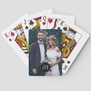 Anpassningsbar Photo Family Pet Kids Bröllop Monog Casinokort
