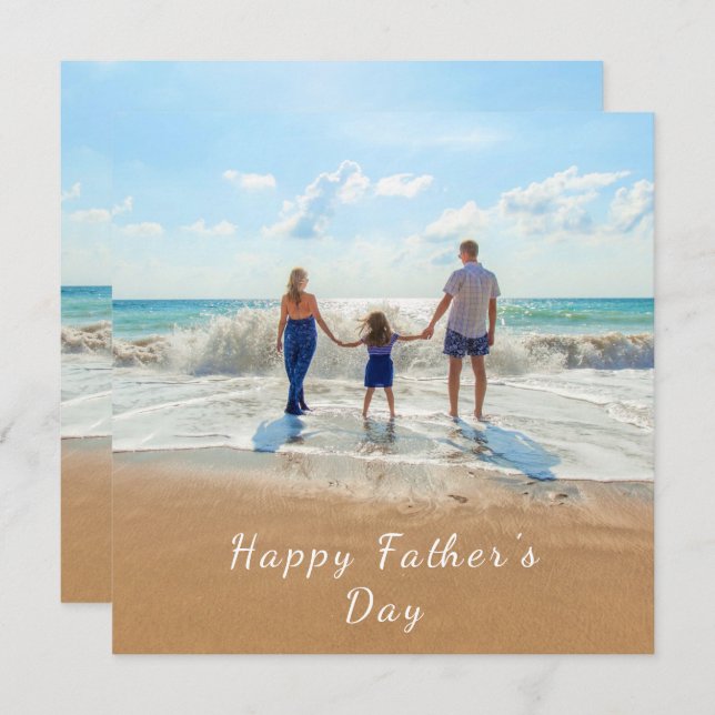 Anpassningsbar Photo Fars dag-kort - foto och text (Fram/baksida)