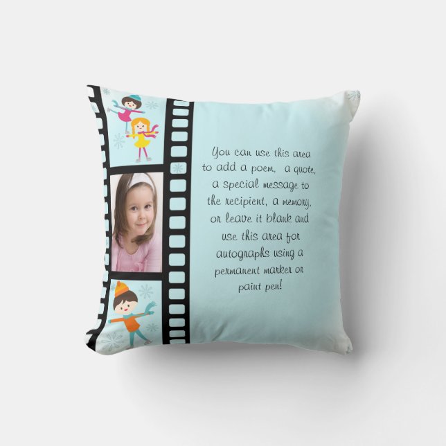 Anpassningsbar Photo Figur Skating Pillow Kudde (Framsida)