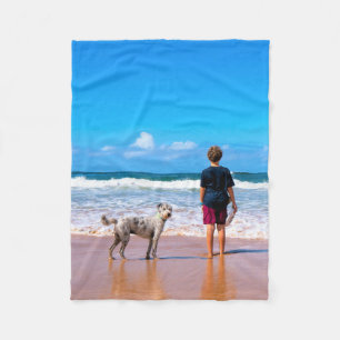 Anpassningsbar Photo Fleece Blanket med dina favor