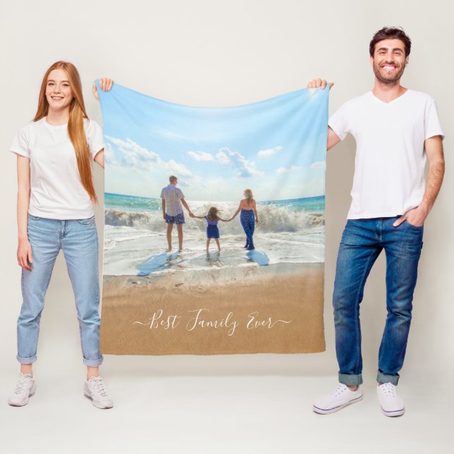 Anpassningsbar Photo Fleece Blanket Your Family Ph (På plats)