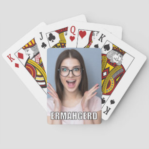 Anpassningsbar Photo Funny Ermahgerd Meme Stil Casinokort