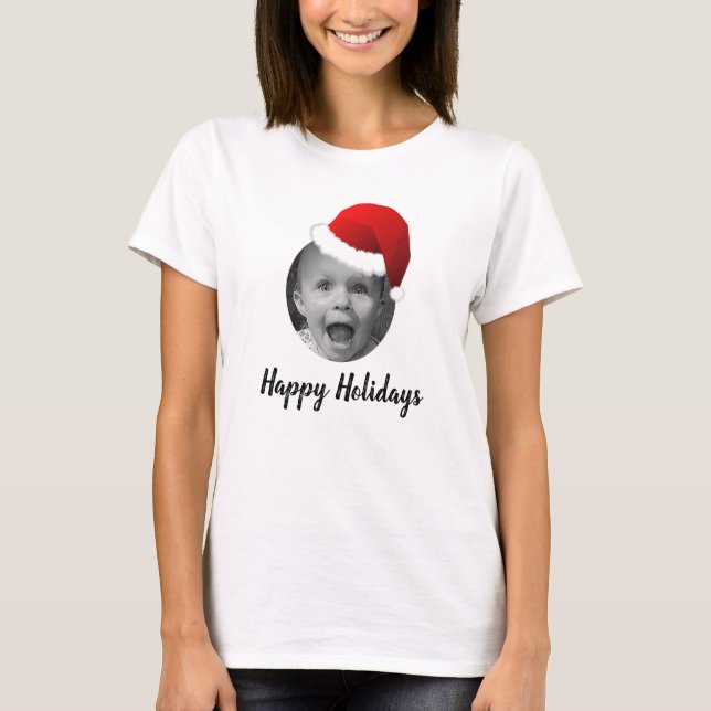 Anpassningsbar Photo Funny jultomte, DIG T Shirt (Framsida)