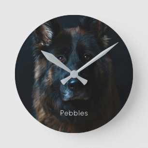 Anpassningsbar Photo German Shepherd Rund Klocka