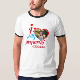 Anpassningsbar Photo Gift: "I kärlek My Girlvän Je T Shirt