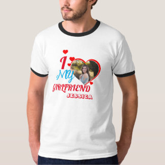 Anpassningsbar Photo Gift: "I kärlek My Girlvän Je T Shirt