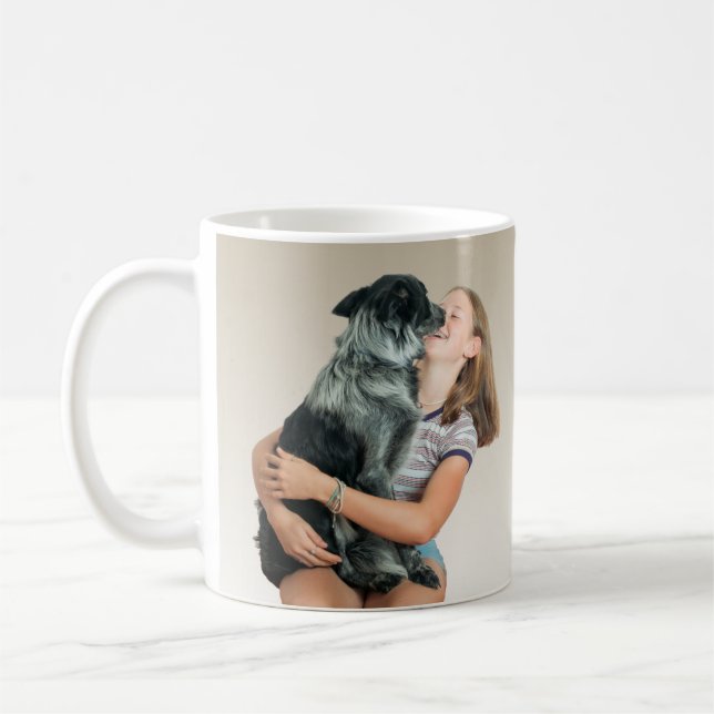 Anpassningsbar Photo Girl & Hund Kaffemugg (Vänster)
