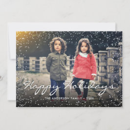 Anpassningsbar Photo Glad helg jul Snöflingor Julkort