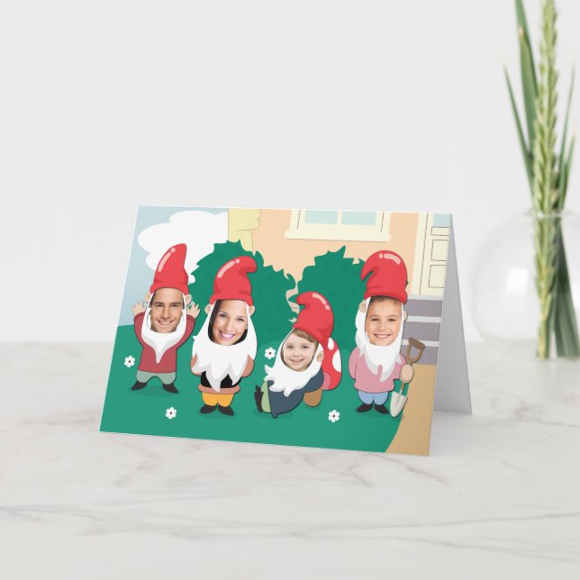 Anpassningsbar Photo Gnome New House-meddelande Meddelande (Framsida)