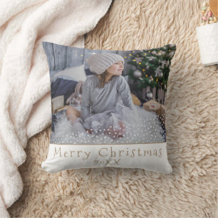 Anpassningsbar Photo God jul Helgdag Keepsak Kudde