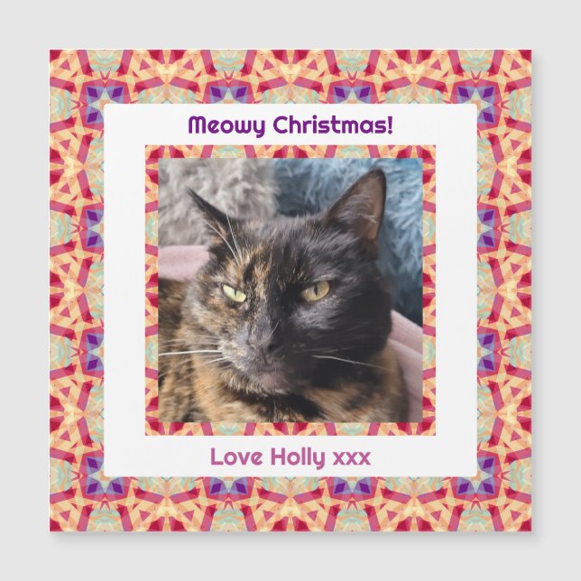 Anpassningsbar Photo God jul Jolly Pet Cat Kitten (Framsida)