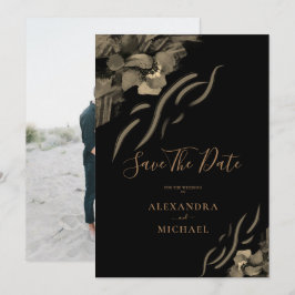 Anpassningsbar Photo Golden Iris Flowers Black Brö Spara Datumet