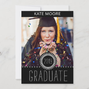 Anpassningsbar Photo Grad Cap och Gown Party Inbjudningar
