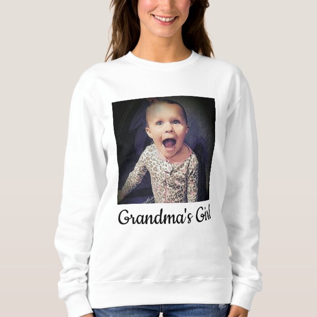 Anpassningsbar Photo Grandmas Girl T Shirt (Framsida)