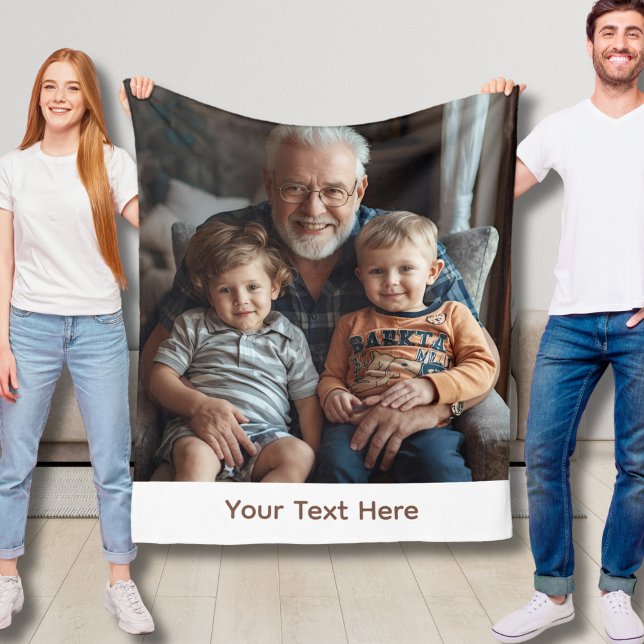 Anpassningsbar Photo Grandpa Blanket Ull Mysigt Gi Fleecefilt (Skapare uppladdad)