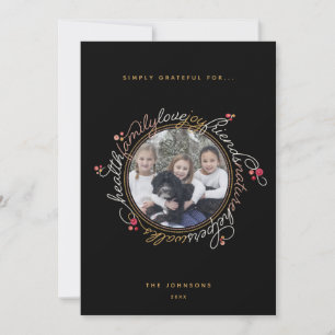 Anpassningsbar Photo Gratitude-andekrans mot Helgd Julkort