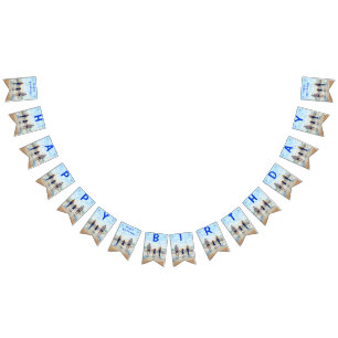 Anpassningsbar Photo Grattis på födelsedagen Bunti Vimplar