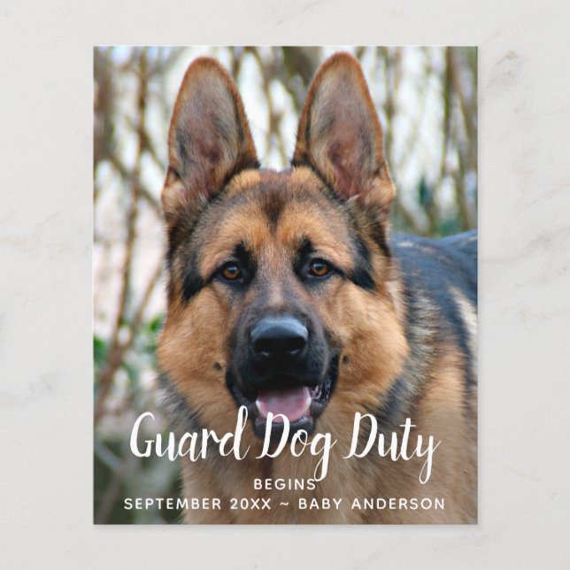 Anpassningsbar Photo Guard Hund Duty Gravid Notice (Framsida)