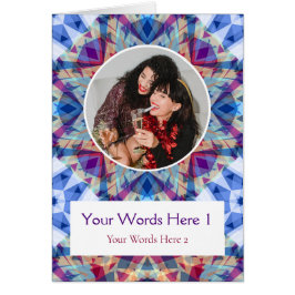 Anpassningsbar Photo Hälsning Blue Star-julkort Hälsningskort