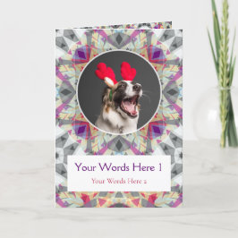 Anpassningsbar Photo Hälsning Grått Lila Julstjärn Helgkort