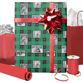 Anpassningsbar Photo Heart Dots Julafton Wrapping Presentpapper