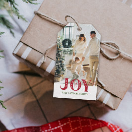 anpassningsbar Photo Helgdag JOY Jul Gift Presentetikett