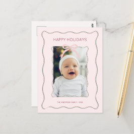 Anpassningsbar Photo Helgdag vycard Bow Squiggly R Vykort