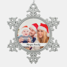 Anpassningsbar Photo Helgdagars Decor Snöflinga Pewter Julgransprydnad