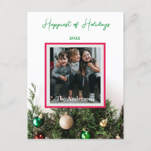 Anpassningsbar Photo Helgdagars Ornaments Gräs Pos Helg Vykort