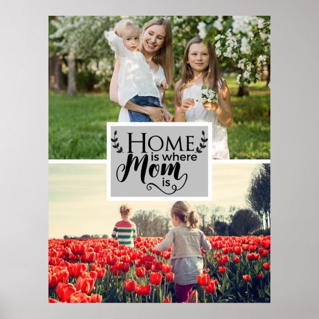 Anpassningsbar Photo | Hemmet är där Mamma Poster (Framsidan)