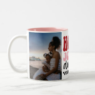 Anpassningsbar Photo Holly Jolly Auntie Retro jul Två-Tonad Mugg